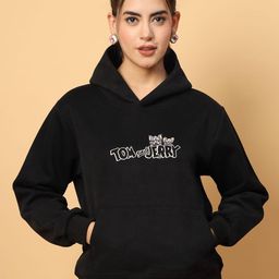 Mafadeny Women Tom & Jerry Printed Hooded Sweatshirt-image-45