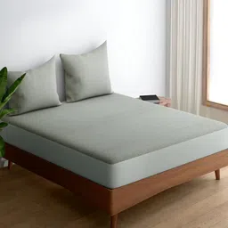 wakefit Grey Breathable Bamboo King Fitted Hypoallergenic Mattress Protector-57