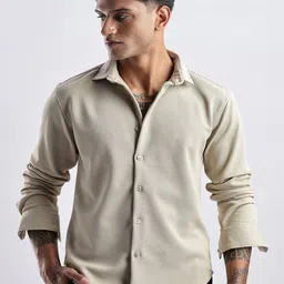 NEVER NEUD Men Waffle Dobby Regular Slim Fit Casual Shirt-image-94