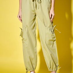 BUY NEW TREND Women Relaxed Straight Fit High-Rise Cargos-image-77