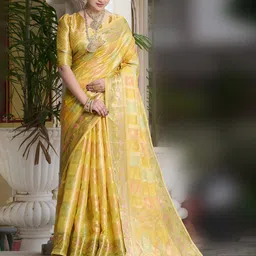 K 5 Fashion Woven Design Zari Organza Saree-picture-23
