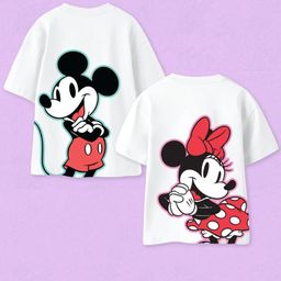 Nap Chief Kids Mickey Mouse Graphic Printed Round Neck Cotton Oversized T-shirts Pack of 2-image-71