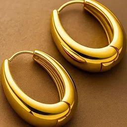 Bauble Cluster Gold-Plated Stainless Steel Hoop Earrings-image-87