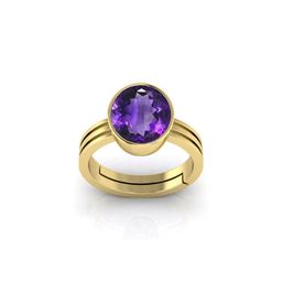 GenZcomplex Gold-Plated Brass Amethyst Finger Ring-image-83