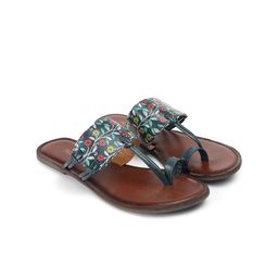 PEPPER Women Floral Printed Leather One Toe Flats-15