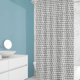 ArtzFolio White & Black Printed Waterproof Shower Curtain-image-66