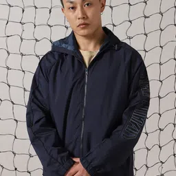 Hubberholme Men Hooded Typography Printed Casual Bomber Jacket-image-24