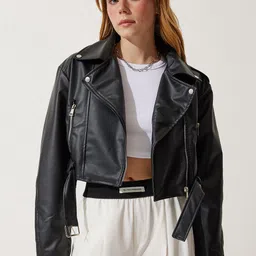 Happiness istanbul Women Biker Jacket-image-81
