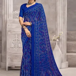 Panzora Bandhani Poly Chiffon Bandhani Saree-image-35