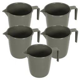 Kuber Industries Grey 5 piece Solid Plastic Bath Accessories Set-2