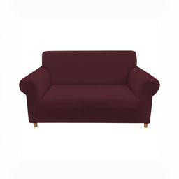 HOUSE OF QUIRK Solid Jacquard Four Seater Sofa Cover With Arms-image-87