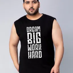 Toodle Plus Men Plus Size Printed Sleeveless Vest T-Shirt-image-50