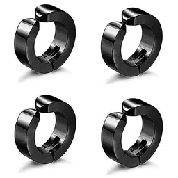 Teeragaj Unisex Set Of 2 Stainless Steel Circular Shaped Hoop Earrings-picture-46