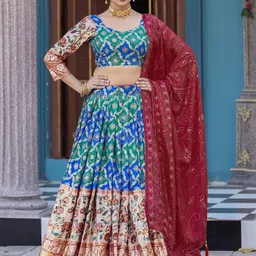 A TO Z CART Printed Ready to Wear Lehenga & Unstitched Blouse With Dupatta-picture-9