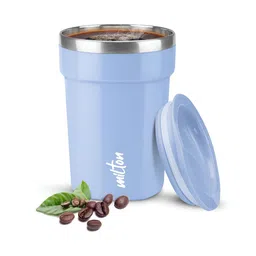 Milton Cool Touch Deccan 350 Blue SS Non Insulated Mug with Handle & Lid-330ml-image-1