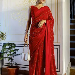 Sitanjali Floral Satin Saree-image-69