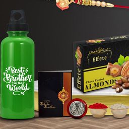 DeoDap Unisex 4 Pieces Rakhi Gift Set With Almonds And Bottle-image-48