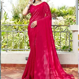 K 5 Fashion Pure Chiffon Saree-image-21