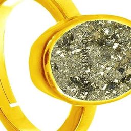Sidharth Gems 11.25 Crt Gold Plated Pyrite Ring-95