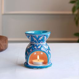 Unravel India Blue & White Ceramic Mugal Bageecha Aroma Oil Diffusers-43