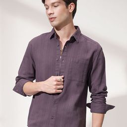HIGHLANDER Men Comfort Opaque Striped Casual Shirt-image-41