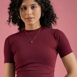 DressBerry Cotton Tank Round Neck Short Sleeves Crop Top-image-11