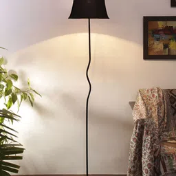 Devansh Black Frustum FloorLamps With Shade-19