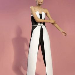 Parneet Gujral Women Strapless Colourblocked Cotton Basic Jumpsuit-picture-21