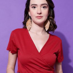 Kotty Women Solid V-Neck Cotton Top-image-44