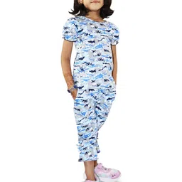 Kids Cave Girls Printed T-shirt with Capris-picture-12