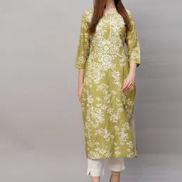 GoSriKi Women Floral Embroidered Chikankari Kurta-picture-20