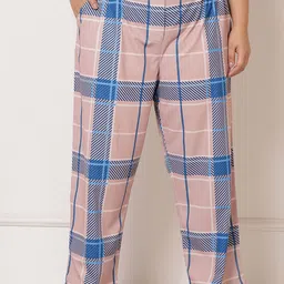 Amydus Women Plus Size Checked Regular Fit Trousers-picture-1