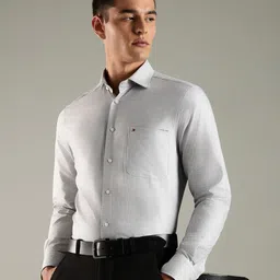 Tommy Hilfiger Men Slim Fit Textured Spread Collar Pure Cotton Formal Shirt-image-13