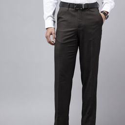 Van Heusen Men Textured Custom Formal Trousers-picture-49
