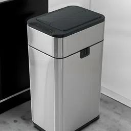 The Better Home Silver-Toned & Black Self-Design Stainless Steel Smart Sensor Dustbin 20 L-2