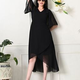 Tushita Women V-Neck Gown Midi Dress-image-92