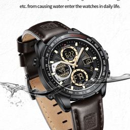 Naviforce Men Dial & Leather Bracelet Style Straps Analogue Multi Function Watch NF9197L BYD.BN image 4