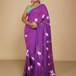 BENGAL HANDLOOM Floral Pure Cotton Taant Saree-image-29