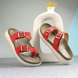 El Paso Women One Toe Flats with Buckles-image-51