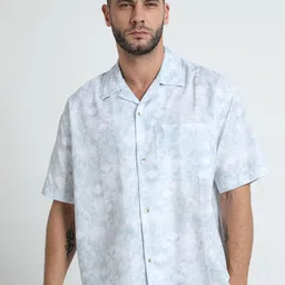 Espanshe Men Relaxed Fit Ethnic Motifs Printed Cuban Collar Pure Cotton Casual Shirt-image-94