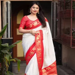 SANJANA SILK Checked Zari Kanjeevaram Saree-picture-27