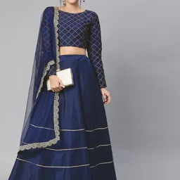 Fabcartz Embroidered Semi-Stitched Lehenga & Unstitched Blouse With Dupatta-51