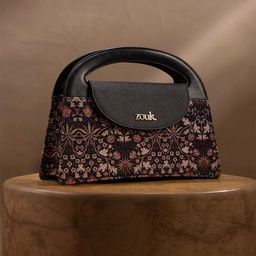 ZOUK Floral Printed Structured Sling Bag with Applique-14