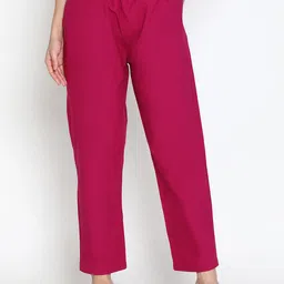 SHINGORA Women Solid Relaxed Regular Fit Mid-Rise Regular Trousers-23