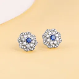 GIVA 925 Sterling Silver 18K Rhodium Plated Contemporary Studs Earrings-image-90