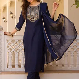 KALINI Women Woven Design Yoke Design Kurta with Trousers & Dupatta-picture-43