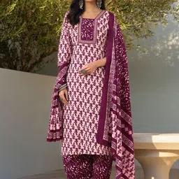SZN Women Ethnic Motifs Printed Kurta with Patiala & Dupatta-picture-5