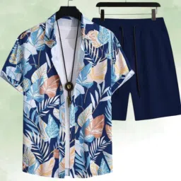 Men Top & Shorts Set Multicolor Printed-image-29