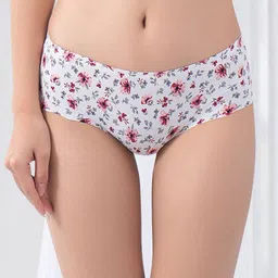 LULU & SKY Printed Mid-Rise Bikini Briefs 99063-WHITE-21