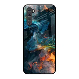 QRIOH Unisex OnePlus Nord Emperial Marble Impact Resistant Glass Back Case-picture-29